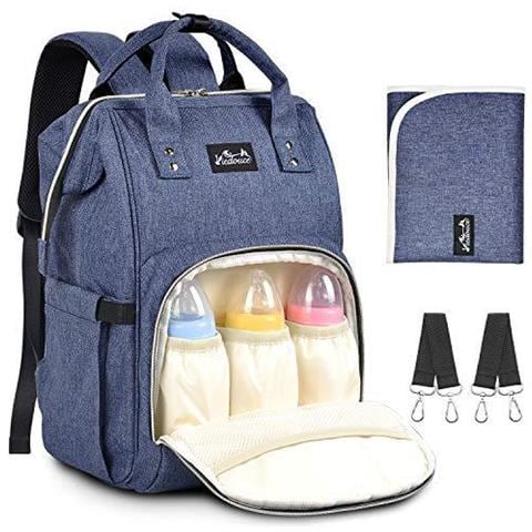 Fasciatoio Borsa Del Pannolino Del Bambino Sacchetto Del Pannolino Zaino Sacchetti Di Maternit Con I Pc 1 Cambio Dei Pannolini Pad E 2 Passeggino Cinghie Impermeabile Grande Capacit Di Mamma E Pap (blu) - Foto 1