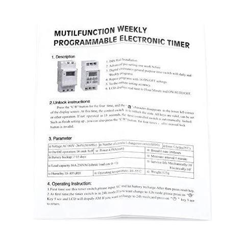 Guida Din Timer Digitale Programmabile Interruttore Display Lcd Settimanale 7 Giorni Elettronico Programmabile Rel (220v)  - Foto 2