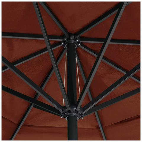 Ombrellone da Esterni con Palo in Alluminio 600 cm Terracotta - Foto 2