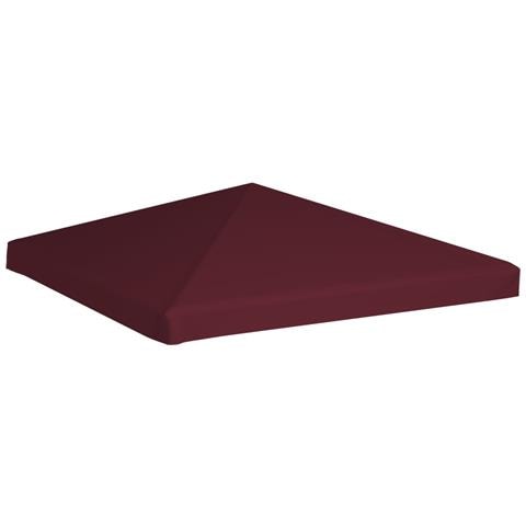 Copertura Superiore per Gazebo 310g / m² 3x3m Bordeaux - Foto 6