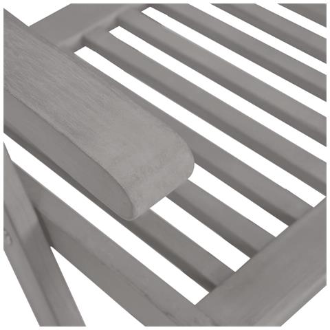 Sedie Giardino Reclinabili 8pz Cuscini Massello Acacia Grigio - Foto 2