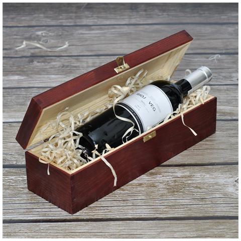 Scatola Rossa In Legno Per Il Vino | 1 Bottiglia | 35,1 X 11 X 10 Cm | Coperchio E Serratura | Cassetta Confezione Perfetto Per Regalo Decoupage Stoccaggio Decorazione Artigianato - Foto 5