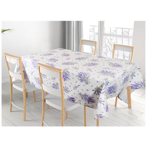 Tovaglia Cucina Copritavolo 100% Cotone Made In Italy Disegno Lavanda Rp 90x90 Lavanda - Foto 1