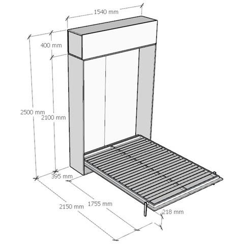 Letto Francese 140 Kentaro Verticale A Scomparsa Noce Con Pensile - Foto 2