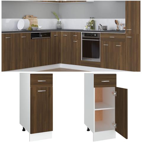 Mobile con Cassetto “Lyon” Rovere Marrone 30x46x81,5 - Foto 10