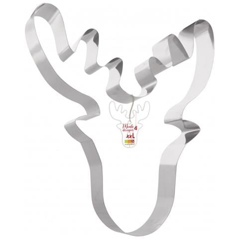 Stampo Tagliabiscotti Xxl Renna Di Natale + Penna Per Glassa Nera - Foto 1