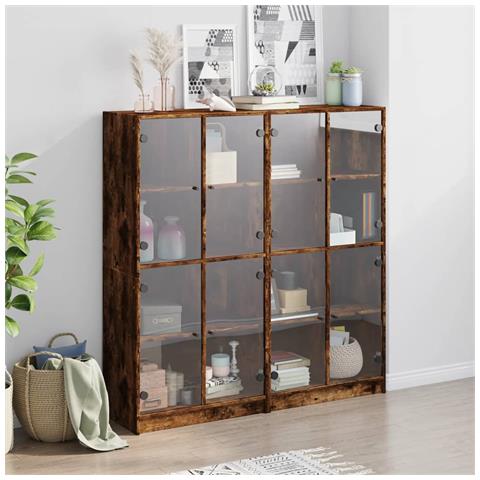 Libreria Ante Rovere Fumo 136x37x142 Cm In Legno Multistrato - Foto 3