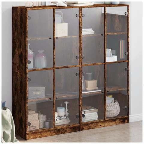 Libreria Ante Rovere Fumo 136x37x142 Cm In Legno Multistrato - Foto 1