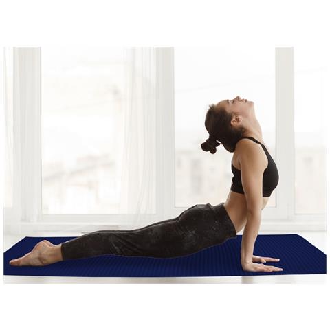 Tappetino Yoga Sport Ginnastica 65x200cm Antiscivolo Colore Blu - Foto 1