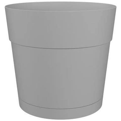 Pentola Di Fiori E Piante Di Plastica Rotonda - Serbatoio Dell'acqua - Ø 30 Cm - Grigio Chiaro - Foto 1