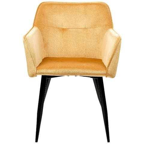 Set Di 2 Sedie Da Pranzo Velluto Giallo Jasmin - Foto 2