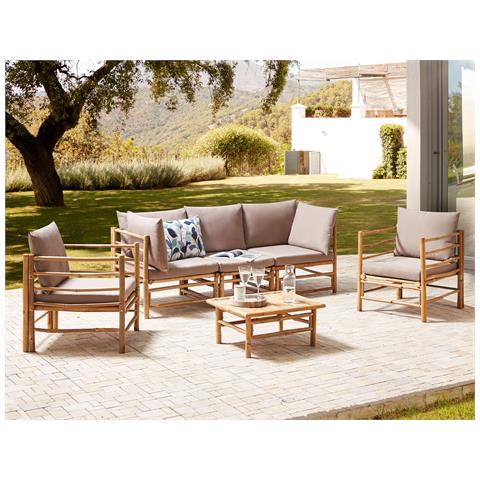 Set Da Giardino Con Tavolo 5 Posti Cerreto Legno Di Bambù Tortora - Foto 1