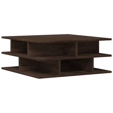 Tavolino Da Salotto Rovere Marrone 70x70x29cm Legno Multistrato - Foto 2