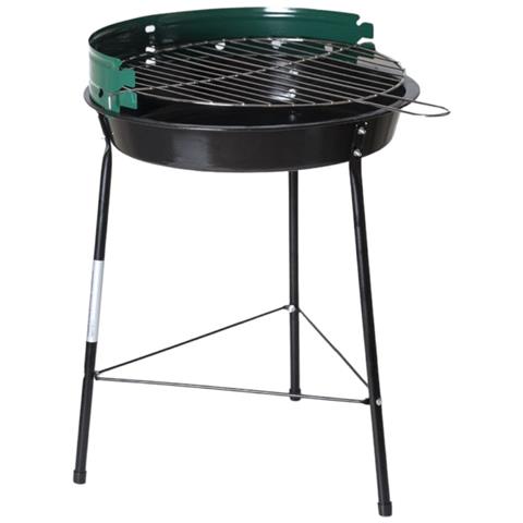 Barbecue Tondo A Carbonella Con Griglia Regolabile Braciere Ø35 Cm Modello Picnic - Foto 1