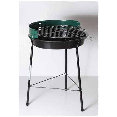 Barbecue Tondo A Carbonella Con Griglia Regolabile Braciere Ø35 Cm Modello Picnic - Foto 2