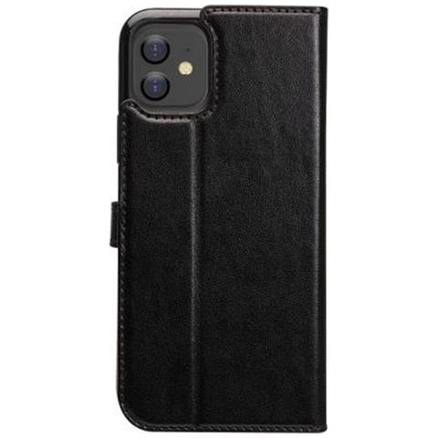 Custodia Per Iphone 12 / 12 Pro Folio Wallet Con Linguetta Magnetica, Nero - Foto 2