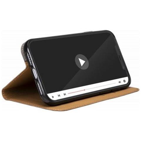Custodia Per Iphone 12 / 12 Pro Folio Wallet Con Linguetta Magnetica, Nero - Foto 5