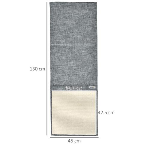 Set 2 Tiragraffi Per Gatti Da Divano In Sisal E Poliestere, 130x45cm - Grigio - Foto 2