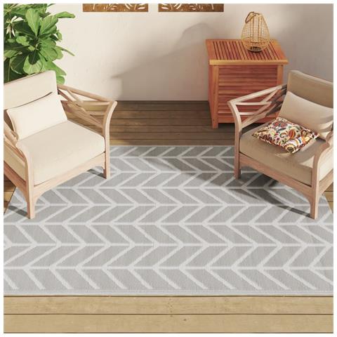 Tappeto Da Esterno Grigio 140x200 Cm In Pp - Foto 3