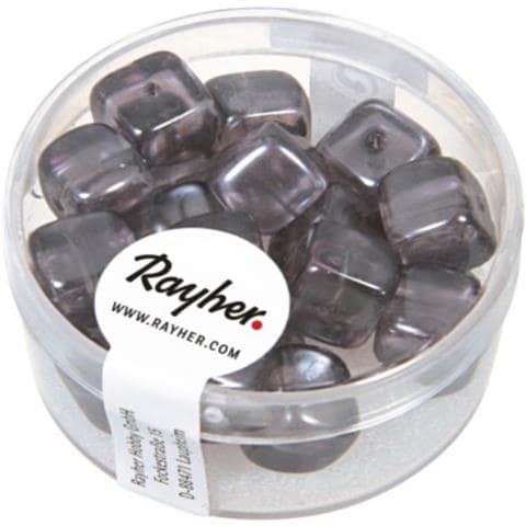 18 Pezzi - Perle In Vetro Quadrate 8x9mm - Colore Grigio Antracite - Foto 1