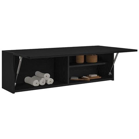 Mobile Da Bagno A Parete Nero 100x25x30 Cm In Truciolato - Foto 1