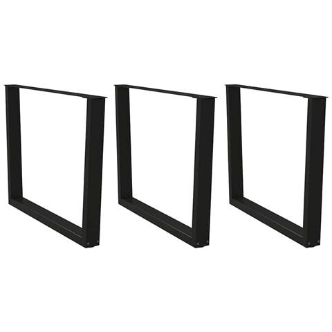 Gambe Per Tavolo Da Pranzo A V 3pz Nero 100x(72-73,3)cm Acciaio - Foto 1