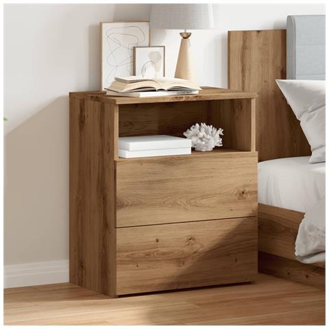 Comodino Rovere Artigianale 50x32x60 Cm In Legno Multistrato - Foto 3