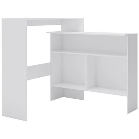 Lusso Casadino -  Tavolo Da Bar A 2 Livelli Bianco 130x40x120 - Foto 1