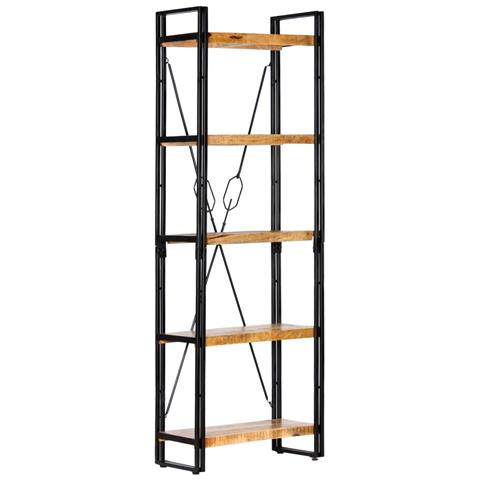 Lusso Casadino - Libreria A 5 Ripiani 60x30x180 Cm In Legno Massello Di Mango - Foto 2