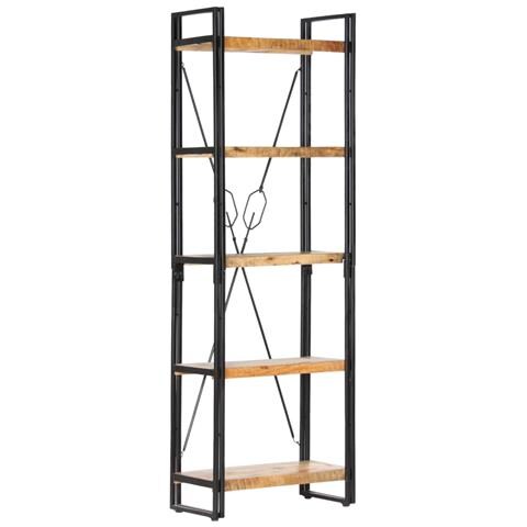 Lusso Casadino - Libreria A 5 Ripiani 60x30x180 Cm In Legno Massello Di Mango - Foto 8