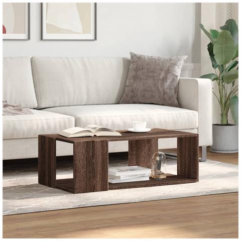 Lusso Casadino -  Tavolino Salotto Rovere Marrone 89,5x48x30 Cm Legno Multistrato - Foto 2