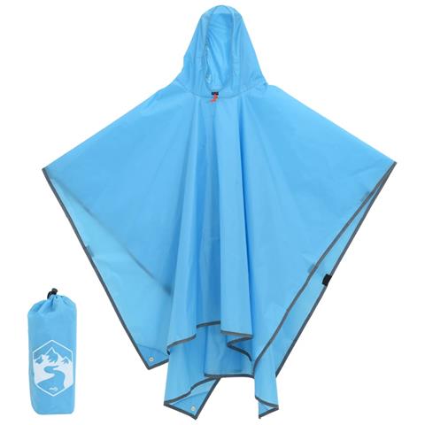 Poncho Antipioggia con Cappuccio Design 2 in 1 Blu 223x145 cm - Foto 1