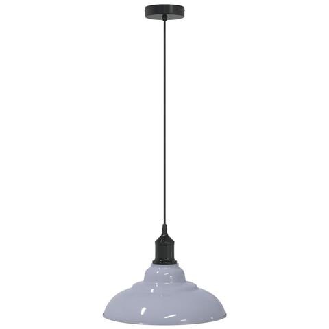 Lampada Sospensione Regolabile E27 Grigio Lucido Ø31 cm Metallo - Foto 1