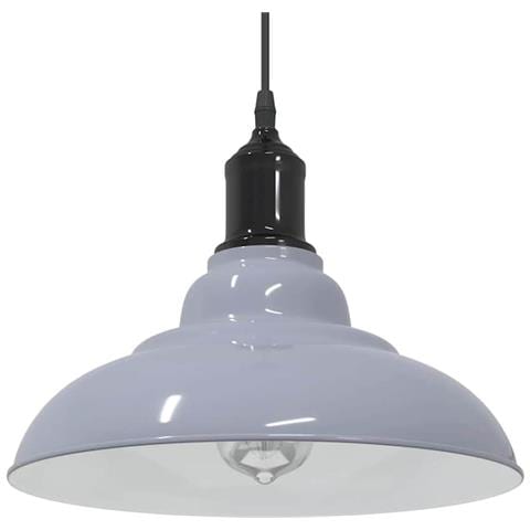 Lampada Sospensione Regolabile E27 Grigio Lucido Ø31 cm Metallo - Foto 2