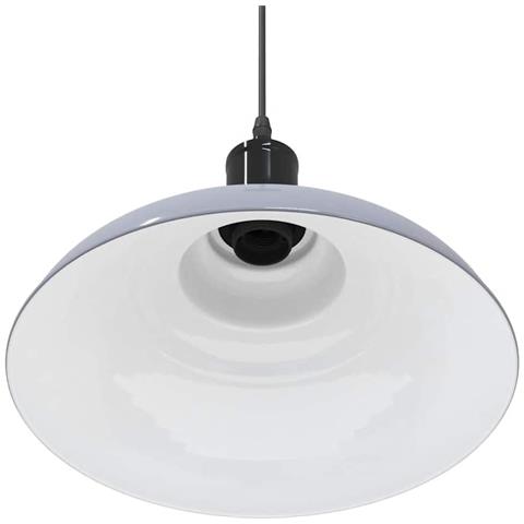 Lampada Sospensione Regolabile E27 Grigio Lucido Ø31 cm Metallo - Foto 9