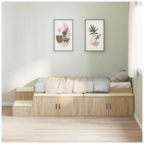 Rete letto con stoccaggio in rovere di Sonoma 75x190 cm - Foto 2