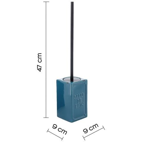 Scopino Wc Con Ciuffo In Setole D'appoggio In Ceramica Vv33 Serie Vivienne Blu - Foto 2