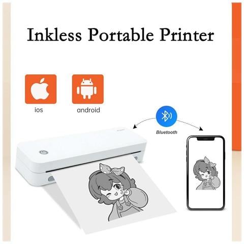 Mini Stampante Termica Portatile A4 - Connettività Bluetooth Wireless - Foto 4