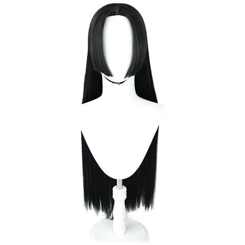 Parrucca Cosplay Lunga Nera Liscia - Ispirata A Boa Hancock, Capelli Sintetici Termoresistenti - Foto 1