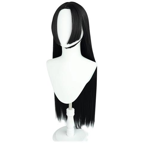 Parrucca Cosplay Lunga Nera Liscia - Ispirata A Boa Hancock, Capelli Sintetici Termoresistenti - Foto 2