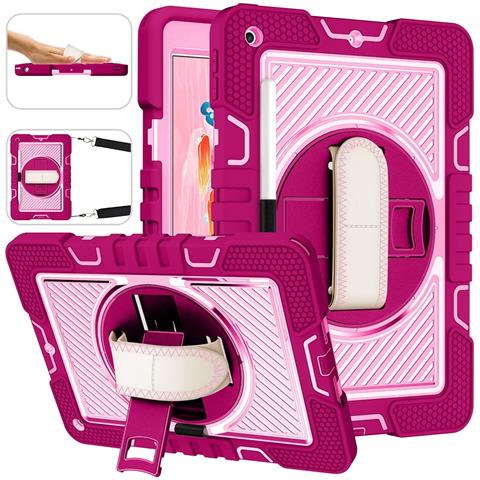 Custodia Per Ipad 9/8/7 10.2"" Con Supporto E Tracolla Rosa - Foto 2