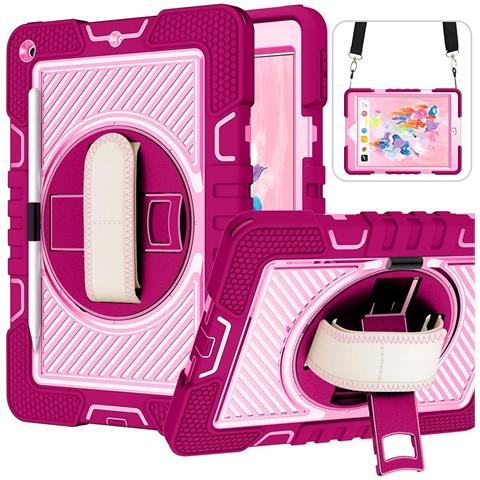 Custodia Per Ipad 9/8/7 10.2"" Con Supporto E Tracolla Rosa - Foto 1