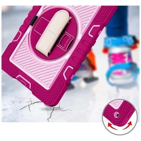 Custodia Per Ipad 9/8/7 10.2"" Con Supporto E Tracolla Rosa - Foto 4
