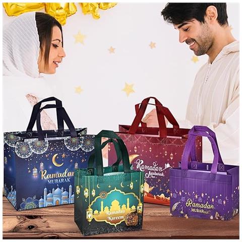 Borse Regalo Ramadan Mubarak Riutilizzabili Set Da 8 Pezzi - Foto 2