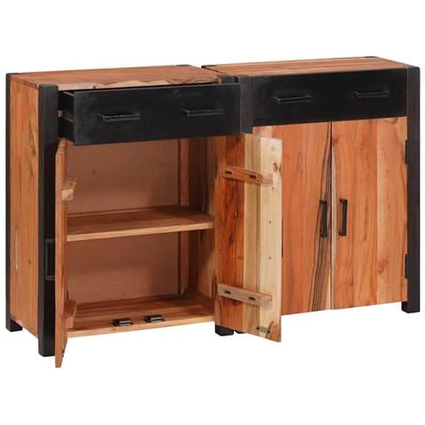 Credenza 2 pcs Marrone 110 x 30 x 75 cm - Foto 2