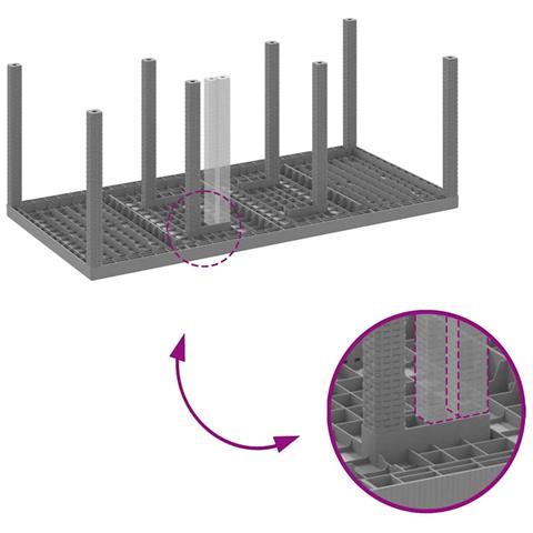 Set da Pranzo per Giardino 9 pcs Grigio chiaro Rattan Polt - Foto 9