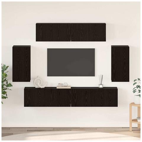 Set mobile TV 6 pcs Rovere nero 80 x 30 x 30 cm - Foto 2