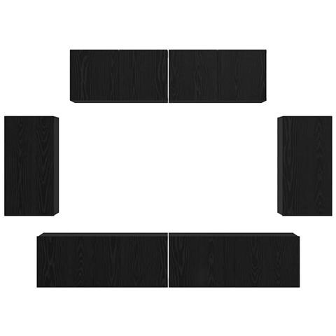 Set mobile TV 6 pcs Rovere nero 80 x 30 x 30 cm - Foto 9