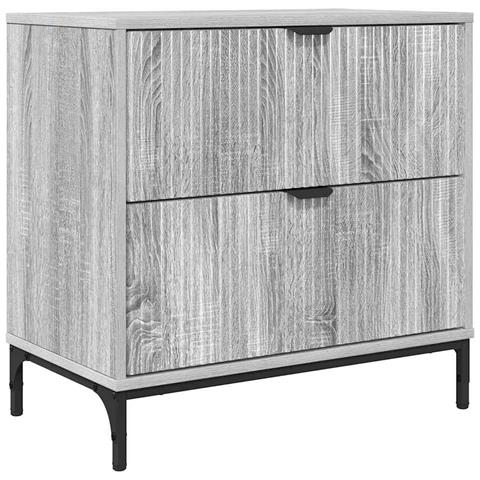 Comodino Grigio sonoma 63.5 x 36 x 61 cm Legno multistrato - Foto 1