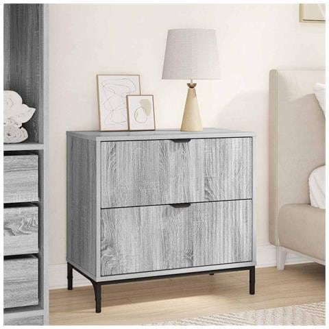 Comodino Grigio sonoma 63.5 x 36 x 61 cm Legno multistrato - Foto 2